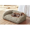 image:imageOrvis ComfortFillEco Couch Dog Bed  Plush ThreeSided Bolster with ComfortFillEco Cushion Quilted Cover ZipOff amp Machine Washable Brown Tweed  SmallCharcoal Chevron