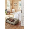 image:imageOrvis ComfortFillEco Couch Dog Bed  Plush ThreeSided Bolster with ComfortFillEco Cushion Quilted Cover ZipOff amp Machine Washable Brown Tweed  SmallCharcoal Chevron