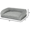 image:imageOrvis ComfortFillEco Couch Dog Bed  Plush ThreeSided Bolster with ComfortFillEco Cushion Quilted Cover ZipOff amp Machine Washable Brown Tweed  SmallGrey Tweed