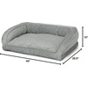 image:imageOrvis ComfortFillEco Couch Dog Bed  Plush ThreeSided Bolster with ComfortFillEco Cushion Quilted Cover ZipOff amp Machine Washable Brown Tweed  SmallGrey Tweed