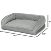 image:imageOrvis ComfortFillEco Couch Dog Bed  Plush ThreeSided Bolster with ComfortFillEco Cushion Quilted Cover ZipOff amp Machine Washable Brown Tweed  SmallGrey Tweed