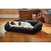 image:imageOrvis ComfortFillEco Couch Dog Bed  Plush ThreeSided Bolster with ComfortFillEco Cushion Quilted Cover ZipOff amp Machine Washable Brown Tweed  SmallSlate