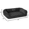image:imageOrvis ComfortFillEco Couch Dog Bed  Plush ThreeSided Bolster with ComfortFillEco Cushion Quilted Cover ZipOff amp Machine Washable Brown Tweed  SmallSlate