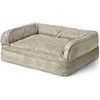 image:imageOrvis ComfortFillEco Deluxe Dog Bed  Deep Removable Cushion with Recycled ComfortFillEco Padding and Durable Quilted Cover Grey Tweed  MediumCharcoal Chevron