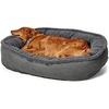 image:imageOrvis ComfortFillEco Fleece Wraparound Dog Bed  Soft Dog Beds with 360Degree Support for Small Medium Large Dogs Khaki  SGunmetal