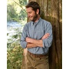 image:imageOrvis Tech Chambray Long Sleeve Mens Work Shirts  Lightweight QuickDrying UPF 40 Chambray Fabric Casual Mens Shirts  UPF 40 QuickDry Stretch Fit Recycled Polyester and Reclaimed Oyster Shells TripleStitched SeamsBlue Chambray