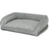 image:imageOrvis ComfortFillEco Couch Dog Bed  Plush ThreeSided Bolster with ComfortFillEco Cushion Quilted Cover ZipOff amp Machine Washable Brown Tweed  SmallGrey Tweed