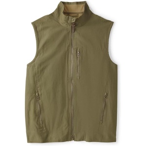 image:imageOrvis Briar Vest for Men Active Fit BrambleProof Stretch Cotton Microfleece Lining Brass Zipper Multiple PocketsTarragon