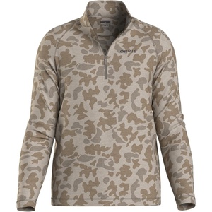 image:imageOrvis Mens DriCast 14 Zip Sun Protection Shirt  UPF 50 QuickDry Eco Blend Thumb Loops Lightweight Breathable Design MoistureWicking PerformanceDove Camo