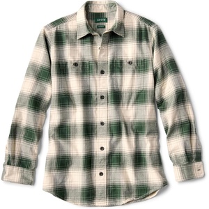 image:imageOrvis Perfect Flannel Shirt for Men  100 Brushed Cotton Long Sleeve Mens Flannel Shirt with FauxSuede TrimDkpneEgng