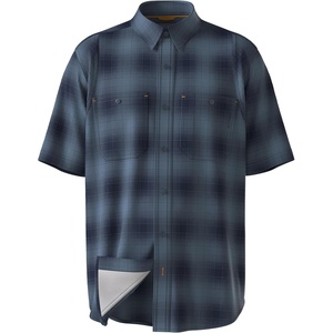 image:imageOrvis Tech Chambray ShortSleeve Work Shirts for Men with Odor Control Thermal Regulation and UPF 40 Sun ProtectionBlue HazeTrue Navy Plaid