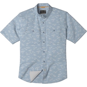 image:imageOrvis Tech Chambray ShortSleeve Work Shirts for Men with Odor Control Thermal Regulation and UPF 40 Sun ProtectionCoastal Blue Saltwater Fish Print