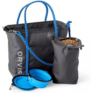 image:imageOrvis Tough Trail Dog Travel Tote Kit  Portable Pet Feeder with Collapsible Travel Bowls for OntheGo Adventures BronzeAsphalt