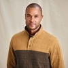 image:imageOrvis Mens Battenkill Quilted 14 Snap Sweatshirt  Classic Fit Colorblock Design amp Sustainable Polyester Side Pockets Elastic Cinch Hem Lightweight WarmthColorblock Field KhakiEspresso