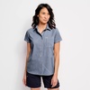 image:imageOrvis Tech Chambray Workshirt ShortSleeved Womens Casual Button Down Shirt  Breathable Lightweight Versatile DesignBlue Chambray  New