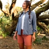 image:imageOrvis Womens LongSleeved Tech Chambray Work ShirtBlue Chambray  New