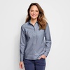 image:imageOrvis Womens LongSleeved Tech Chambray Work ShirtBlue Chambray  New