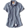 image:imageOrvis Tech Chambray Workshirt ShortSleeved Womens Casual Button Down Shirt  Breathable Lightweight Versatile DesignBlue Chambray  New