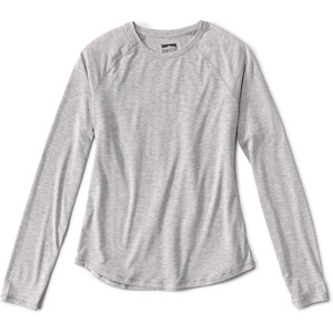 image:imageOrvis DriCast LongSleeve Crew Womens Shirt  MoistureWicking Breathable Performance Top for Outdoor ActivitiesLight Gray Heather