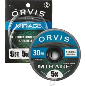 image:imageOrvis Mirage LeaderTippet Combo Pak  Fly Leaders amp Tippet Materials 2 Leaders amp 30m Spool Fluorocarbon9