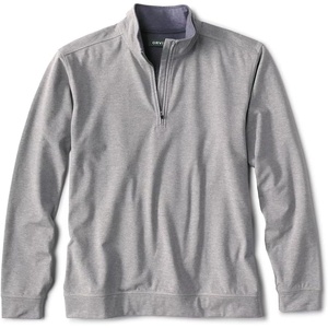 image:imageOrvis On The Move 14 Zip Mens Performance QuarterZip Moisture Wicking Stretch Piqu Knit with SpandexGrey
