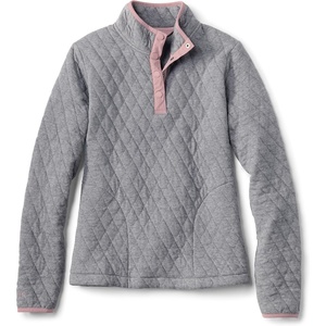 image:imageOrvis Outdoor Quilted Snap Womens Pullover Sweatshirt  Mockneck Style Sweatshirt For Women with FourSnap Quarter PlacketDark Grey Heather