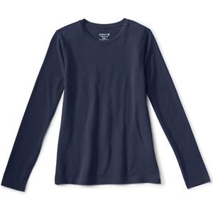 image:imageOrvis Perfect True Crew Long Sleeve Shirts for Women  Soft Pima CottonModal with a Touch of SpandexTrue Navy