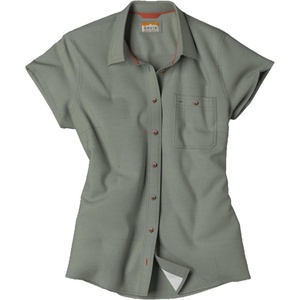 image:imageOrvis Tech Chambray Workshirt ShortSleeved Womens Casual Button Down Shirt  Breathable Lightweight Versatile DesignCeladon