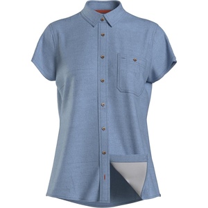 image:imageOrvis Tech Chambray Workshirt ShortSleeved Womens Casual Button Down Shirt  Breathable Lightweight Versatile DesignMedium Blue Chambray