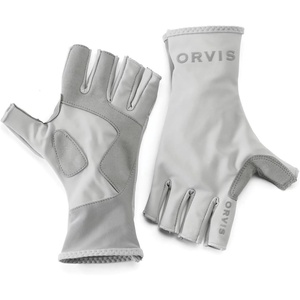 image:imageOrvis Unisex Sun Glove  UPF 50 Fishing Gloves Breathable QuickDry Spandex Partial Synthetic Leather PalmLight Gray