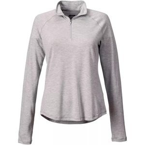 image:imageOrvis Womens DriCast 14 Zip Performance Shirt Lightweight Breathable QuickDry Sun TopPale Gray Heather