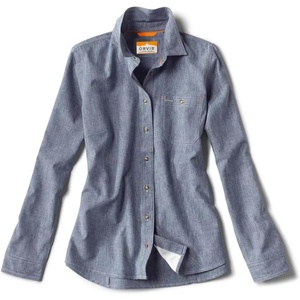 image:imageOrvis Womens LongSleeved Tech Chambray Work ShirtBlue Chambray  New