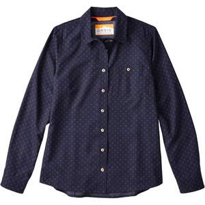 image:imageOrvis Womens LongSleeved Tech Chambray Work ShirtNavy Diamond