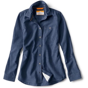 image:imageOrvis Womens LongSleeved Tech Chambray Work ShirtTrue Navy  New