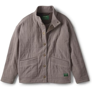image:imageOrvis Womens Outdoor Quilted Snap SweatshirtMushroom Heather  Premium